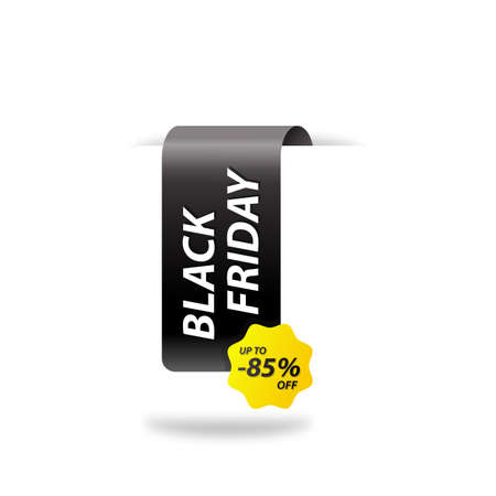 Vector illustration of black friday tag for webpage and advertising.のイラスト素材