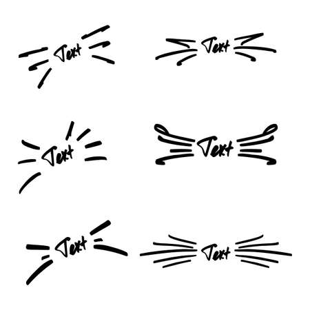Vector illustration set of handmade sunbursts for text.のイラスト素材