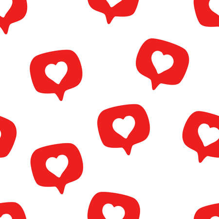 Seamless pattern with social media hand drawn likes.