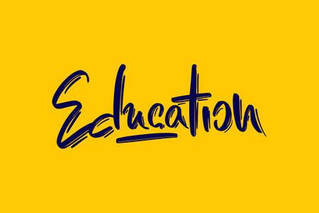 Education hand drawn modern brush lettering text. Vector illustration of business logo for webpage, print and advertisingのイラスト素材