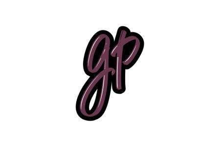 GP hand drawn modern brush lettering .のイラスト素材