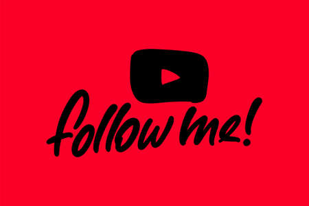 Follow me hand drawn lettering text for business, print and advertising.のイラスト素材