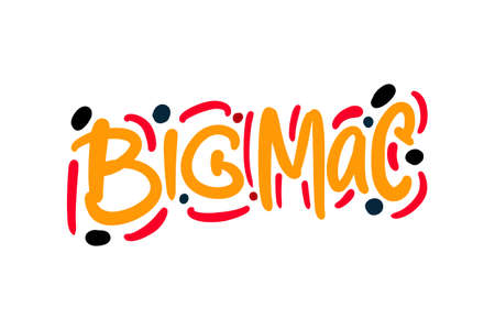 Bigmac hand drawn lettering for business, print and advertising.のイラスト素材