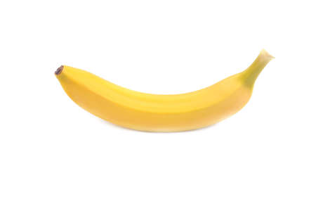 Fresh and tasty bananas, isolated on a white background. Delicious, fresh, sweet, ripe bright yellow banana in a horizontal position. The concept of vitamins and diet.の写真素材