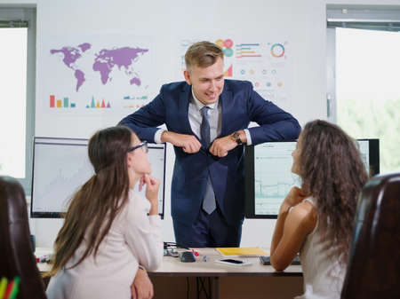 Business team working on their business project together at officeの写真素材