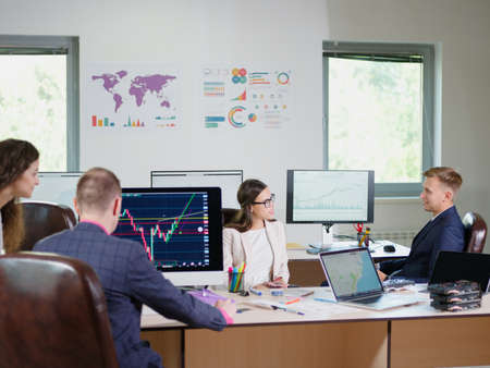 Office workers work in the office for their jobs.Cryptocurrencyの写真素材