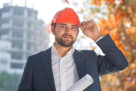 Well dressed business man posing outdoors. Business concept.の写真素材