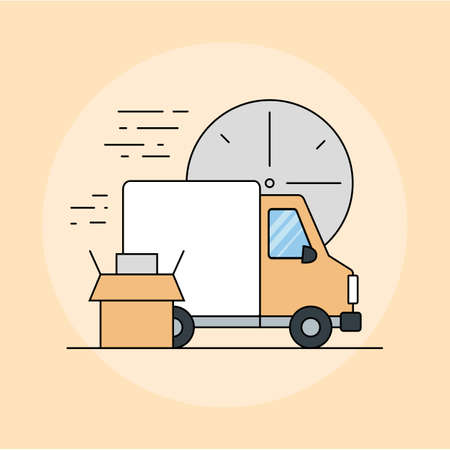 The concept of timely delivery of things by freight.のイラスト素材