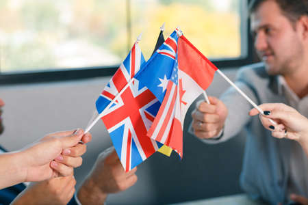 People keep small flags in the office