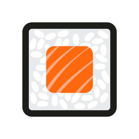 Sushi with rice and red fish on a white background- vector illustrationのイラスト素材