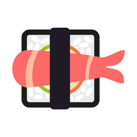 Sushi with rice and shrimp.のイラスト素材