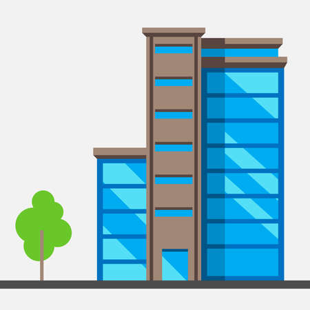 Illustration of a glass house stair and down a treevector illustration on white backgroundのイラスト素材