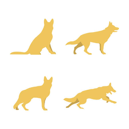 Silhouettes of dogs icon.のイラスト素材
