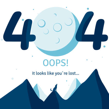 Page Not Found, Error 404.  illustration.