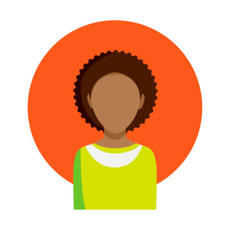 Silhouette of an African-American man in orange circle on a white background. Vector illustration.のイラスト素材
