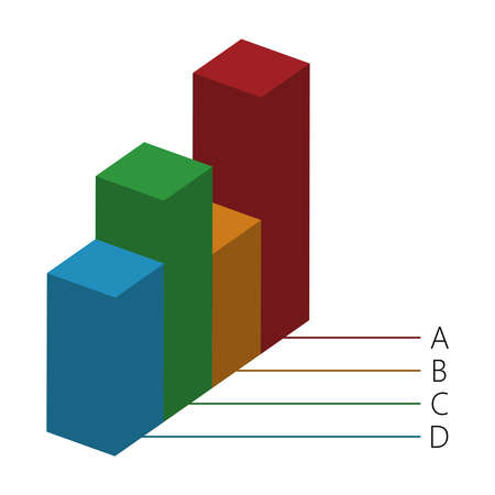 Dynamic infographics of four columns. Vector illustration. Business concept.のイラスト素材