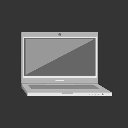 Laptop on a black background. Vector illustration.のイラスト素材