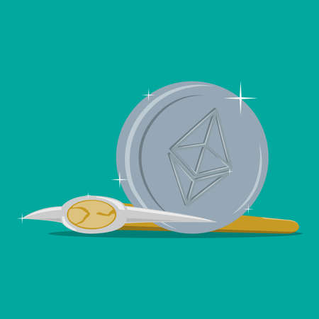 Ethereum sign icon for internet money. Vector illustration. The concept of finance.のイラスト素材
