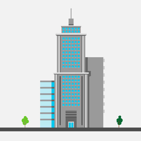 Modern office buildings . The concept of construction. Vector illustration.のイラスト素材