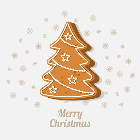 Sweet Christmas baked in the shape of a Christmas tree. Vector illustration.のイラスト素材