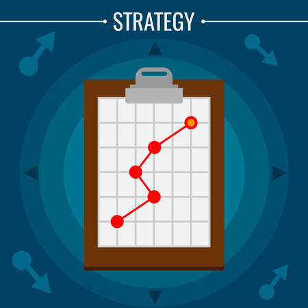 Strategic plan on tablet. The concept of strategies. Vector illustration.のイラスト素材