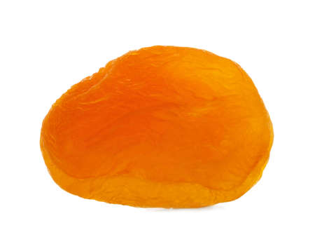 Dried apricot close-up isolated on a white background.の写真素材