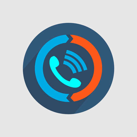 Picture of the handset from which the sound is in the circle. Vector illustration.のイラスト素材
