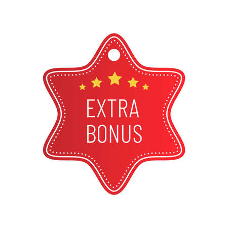 Label or badge with text extra bonus isolated on white background. Super bonus stamp. Vector illustrationのイラスト素材