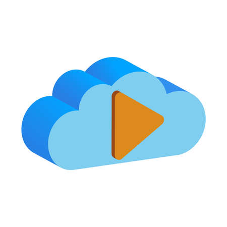 A cloud backup data folder, isolated on a white background.のイラスト素材