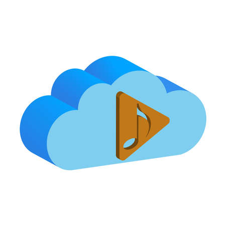 A cloud backup data folder, isolated on a white background.のイラスト素材