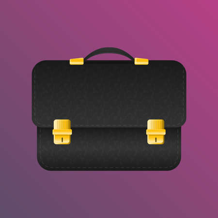 A black briefcase on a pink background.のイラスト素材