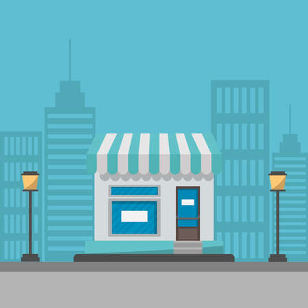 Supermarket building concept vector illustration.のイラスト素材