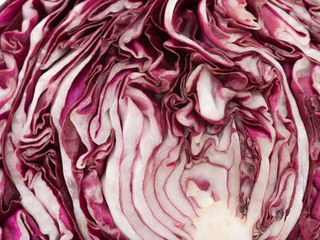 Half cut red cabbage inside. Abstract pattern of purple cauliflower. Vegetable background textures,...