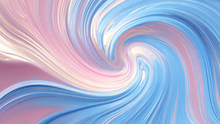 Swirling, iridescent abstract art featuring pastel pinks, blues, and creamの素材