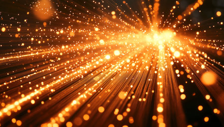 A glowing orange light, lines of lights with many small particles on the background, high speed photography, 2K, hyper quality --ar 53:30 --v 6.1 Job ID: 6927b3c7-ee27-4afd-bfb1-3990e69c5261の素材