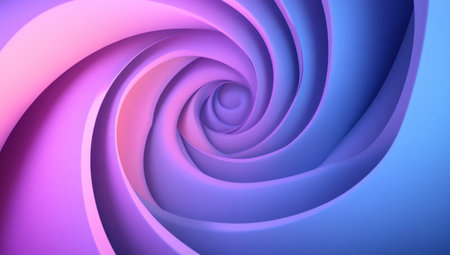 3D spiral, purple and blue gradient background, simple, minimalist, high-resolution, Houdini render style --ar 53:30 --v 6.1 Job ID: 5f885723-c15b-422b-87dc-f8ff7f133bf2の素材