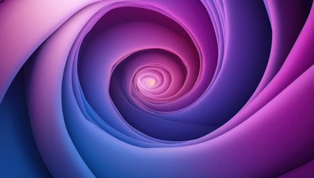 3D render, abstract background with a purple and blue gradient in a spiral shape. --ar 53:30 --v 6.1 Job ID: 2a429f97-3250-43ea-bd18-d25c21302902の素材