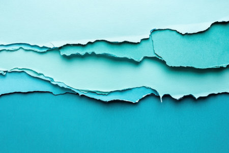 Teal and blue color palette with a torn paper effect. --ar 3:2 --v 6.1 Job ID: cb18075f-780e-4ee1-a314-6d50b8f9ca53の素材