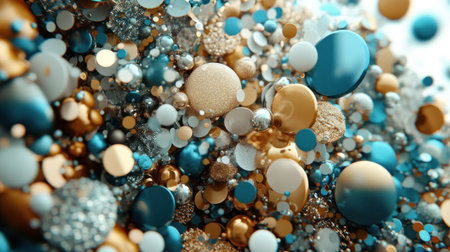 Abstract background with bokeh circles and abstract shapes in light colors. The composition includes a mix of circular patterns, bokeh effect, and various shades of blue, brown, yellow, white, and gray. This design creates an elegant and modern feel suitable for artistic or creative projects. --chaos 30 --ar 16:9 --v 6.1 Job ID: 349c1fac-2110-4055-8b89-737f05c6be2bの素材