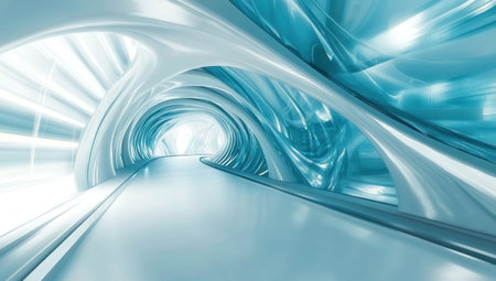 Abstract blue and white background with a futuristic design, dynamic lines and curves, high-speed motion blur effect, high resolution, detailed, professional photography, sharp focus, studio lighting. --ar 53:30 --v 6.1 Job ID: 58fb03b9-cbb5-4802-bb49-12b535f22dc8の素材