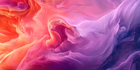 A vibrant and dynamic background of an abstract galaxy, with pink, purple, red, and orange colors, showcasing the beauty of space and cosmic dust in all its glory. The composition includes elements like stars, nebulae, galaxies, and swirling patterns that create a mesmerizing visual experience. This backdrop is suitable for various creative projects where you can add your own touch to it. This is an ultra-realistic photograph captured on high-resolution 35mm film. --ar 2:1 --v 6.1 Job ID: 9f9af129-f5c2-4f9a-883d-5b3deb8311b0の素材