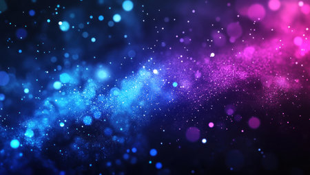 Abstract blue and purple glowing futuristic background with a wave of digital data, a tech background vector illustration. Abstract technology concept background with a dark black color. Copy space for text. A banner with copy, high resolution, professional photograph, National Geographic, cinematography, bokeh, hyperrealistic, light tone colors, depth of field, and light effects. --ar 53:30 --v 6.1 Job ID: c386ceb5-fe62-44a4-9c2f-9dd52cdc3b78の素材