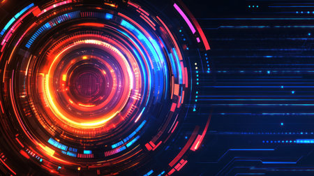 Abstract background with blurred circles and a light effect on a dark brown background, vector illustration. --chaos 30 --ar 16:9 --v 6.1 Job ID: d763e4c7-7af3-4270-b9a4-90e50f2b318aの素材