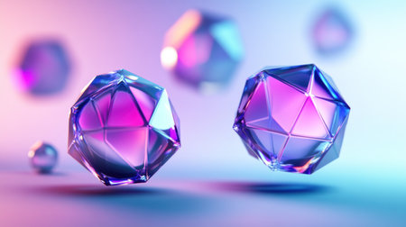 A few triangular geometric figures floating in the air, with a light blue background and a color scheme of purple and pink. The style is simple, with a C4D rendering and high-definition quality. --chaos 30 --ar 16:9 --v 6.1 Job ID: 92ae2841-d326-46be-9e15-a4fd0cd48661の素材