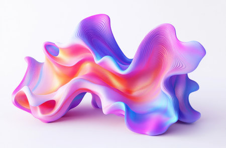 Colorful abstract liquid waves isolated on a white background, a 3D rendering illustration, a 2D, flat design, in 4K resolution. --ar 23:15 --v 6.1 Job ID: de06d898-8c0b-4a96-a531-2bfdee9c441eの素材