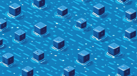 Blue cubes pattern on a blue background, minimalistic, simple shapes, isometric view. --chaos 30 --ar 16:9 --v 6.1 Job ID: 480486ff-3281-4167-a4f9-992ae5067b08の素材