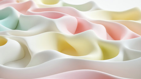 Abstract background with colorful, wavy shapes on a white, gradient background. 3D render. --chaos 30 --ar 16:9 --v 6.1 Job ID: 56a70c52-546c-4d5f-8d73-892b3f2e8663の素材