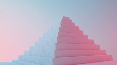 Isometric view of a simple, minimalistic chart. The chart has an isometric angle, with light blue and pink colors, rendered in a Blender style. --chaos 30 --ar 16:9 --v 6.1 Job ID: 6b924358-13bf-4e1f-b254-05ac6fca52e5の素材