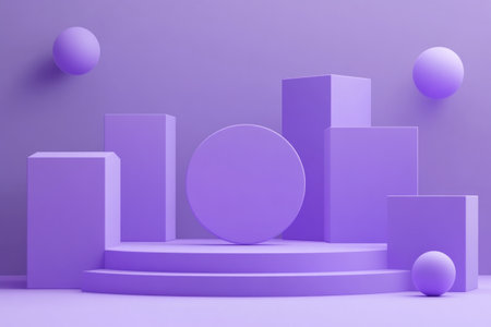 Abstract purple background with cubes, simple shapes, 3D render. --ar 3:2 --v 6.1 Job ID: 692e0bb0-038d-4fab-8e58-da7b799e83edの素材