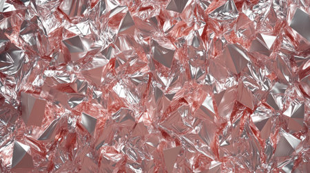 Pink and silver triangular pattern background with a low-poly style, 3D rendering, created in Blender. --chaos 30 --ar 16:9 --v 6.1 Job ID: 48bafd41-270c-4dc3-8f26-7d0fec8515ddの素材